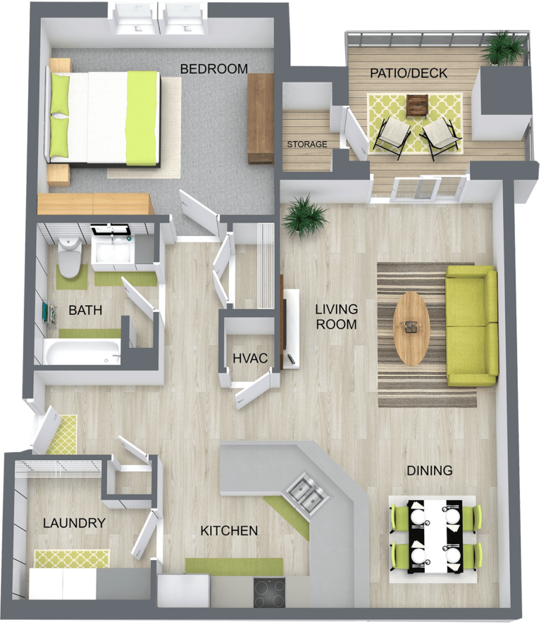 The Homestead at Crosswood - Apartments - Rogersville Missouri - 1 Bedroom 1 Bathroom Floor Plan